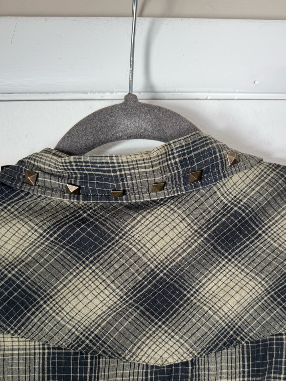 Torrid Plaid Button-Up Shirt With Studded Collar - Picture 6 of 6